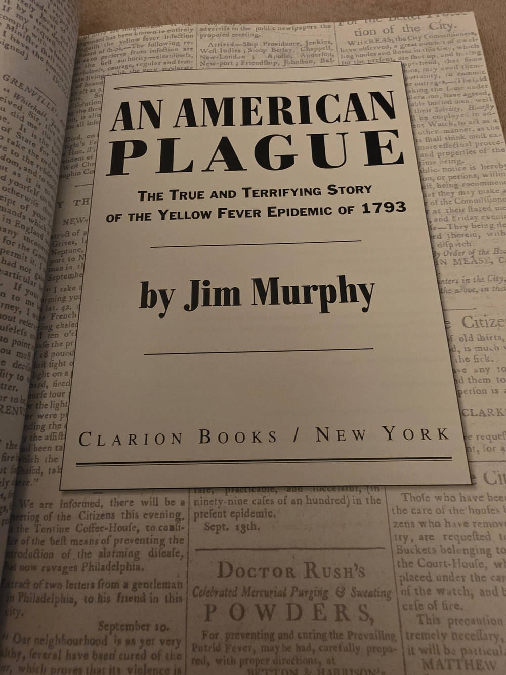 An American Plague by Jim Murphy